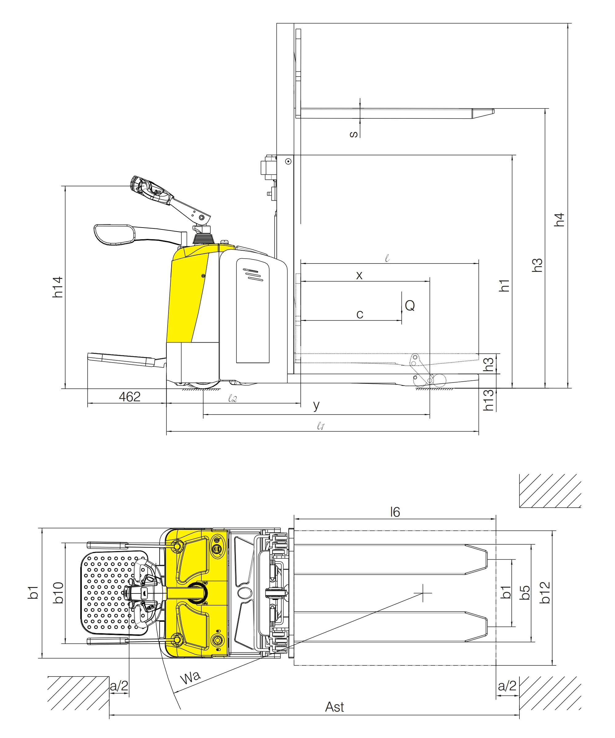 EVP20-IP elektrisk pallyftare med lyfthöjd 1600–2500 mm