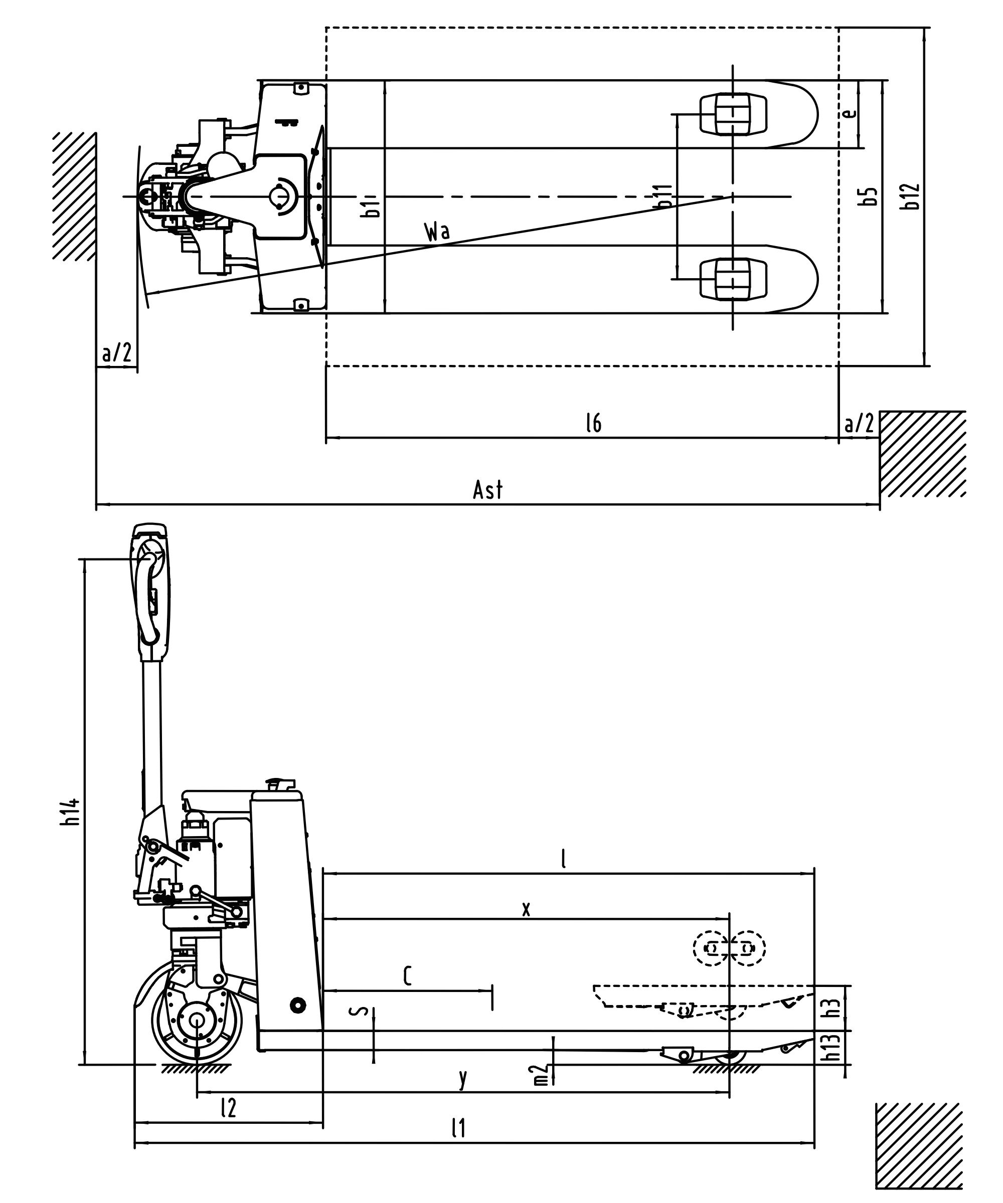 EPV15 pallyftare med externt laddningsbart 24 V-batteri