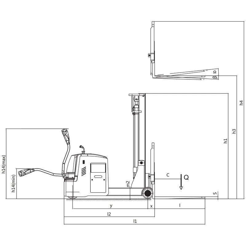 Elektrisk motviktsstaplare EVVP15H/EVVP05H, 2500–5600 mm lyfthöjd – bild 3