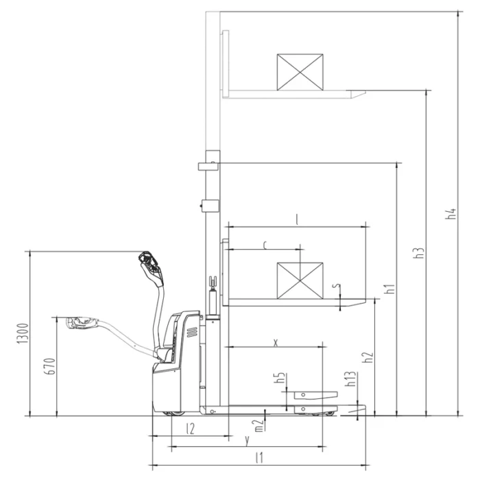 EVV10B-I/EVV12B-I elektrisk staplare med initiallyft