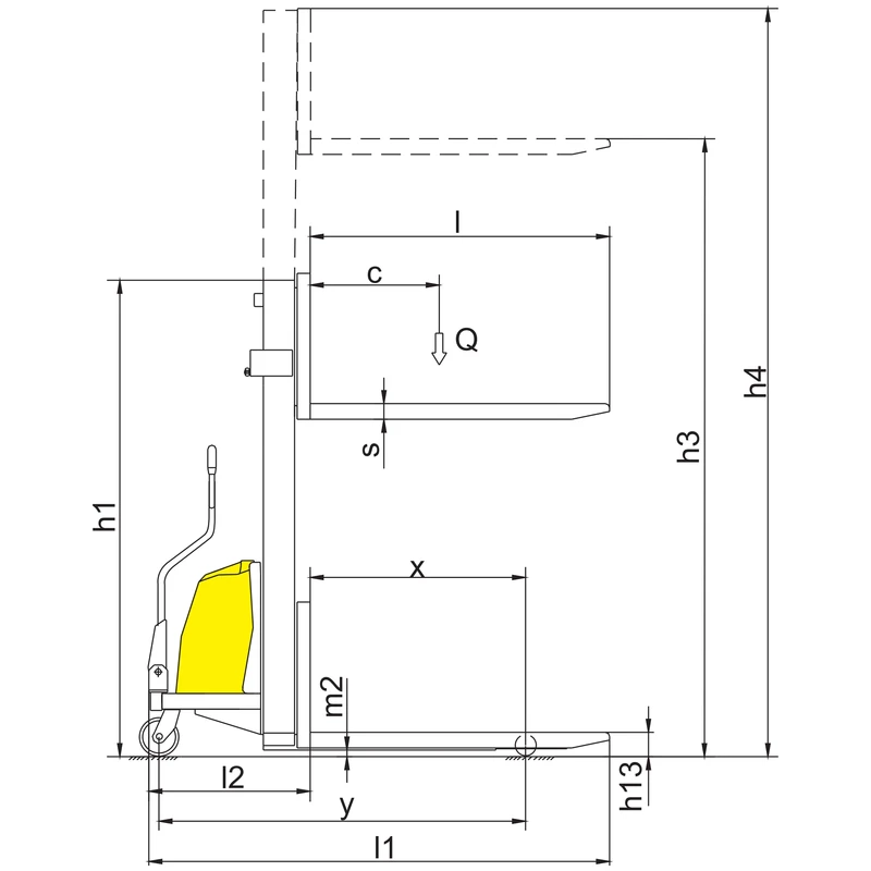 Semielektrisk bredbensstaplare PEVV10-DPV/PEVV15-DPV, produktbild 2