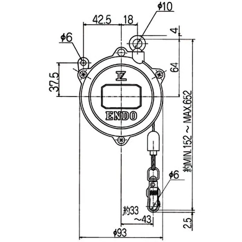 ENDO fjäderbalanserare med nollgravitation EK-00, 0,5–1,5 kg – bild 3