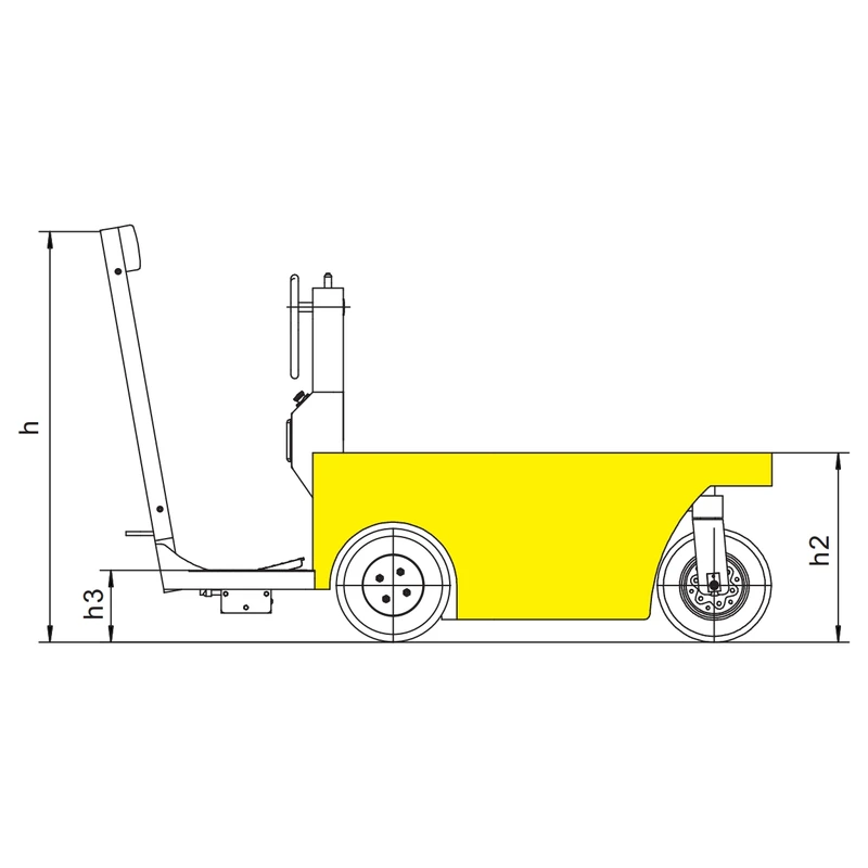Lastplattform på elektrisk dragtruck EKV25
